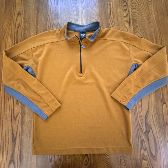 Vintage Prana Burnt Orange Fleece 1/4 Zip L/S Pullover Fleece Sweater Size‎ M - Picture 1 of 6